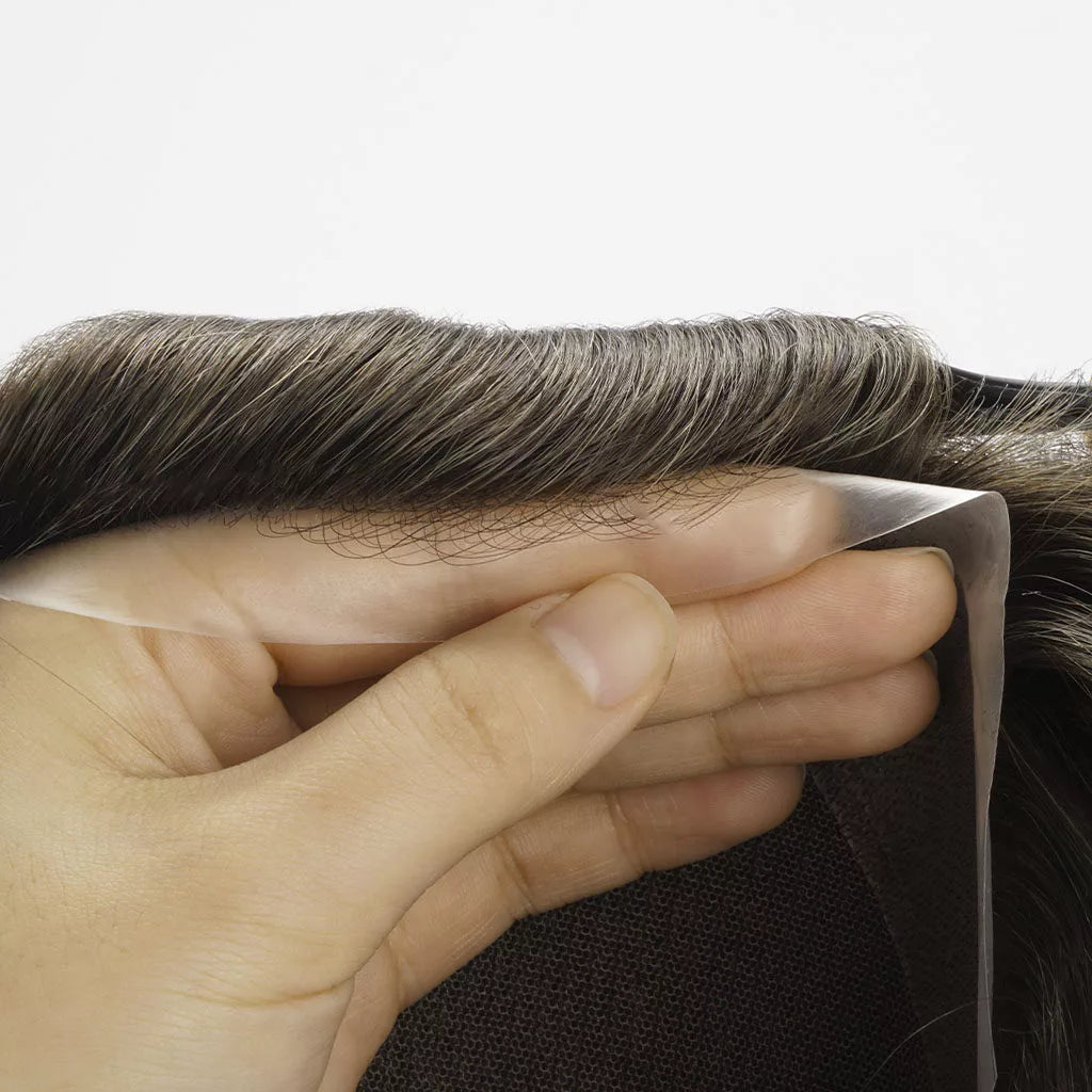 Lace front hair system hairline close up