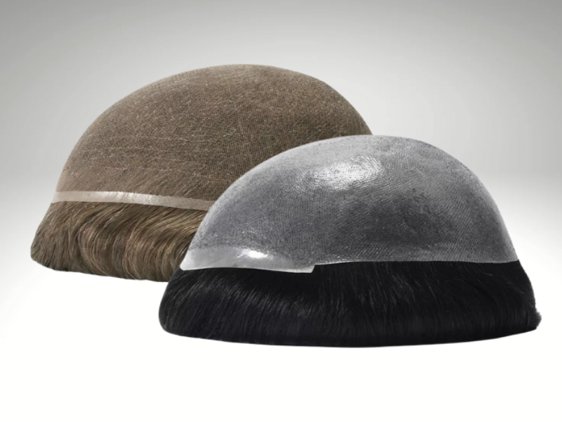 Mens hairpiece options side by side