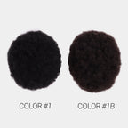 Close-up of Afro Skin hair system thin skin base and afro curl texture